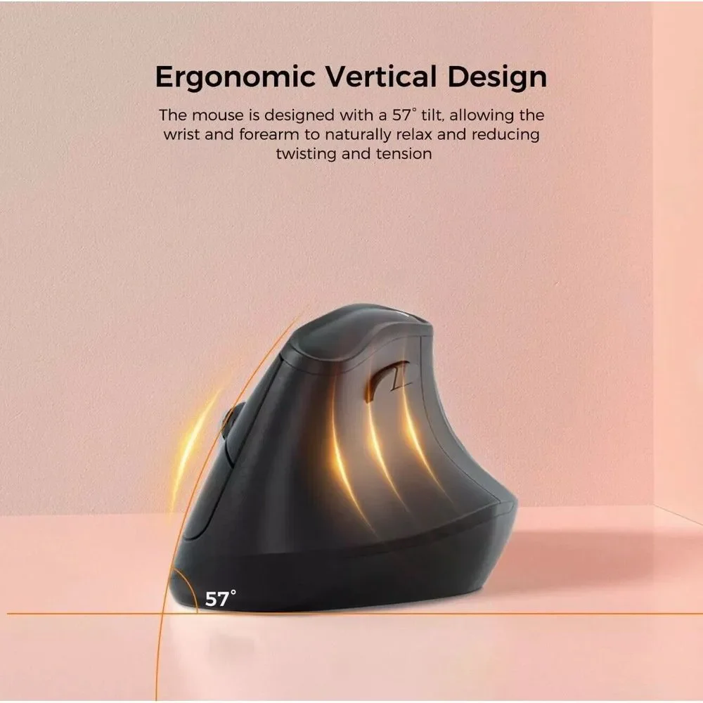 KYSONA 57° Ergonomic Wireless Tower Mouse Vertical Quiet Ergo Mouse New Open Box